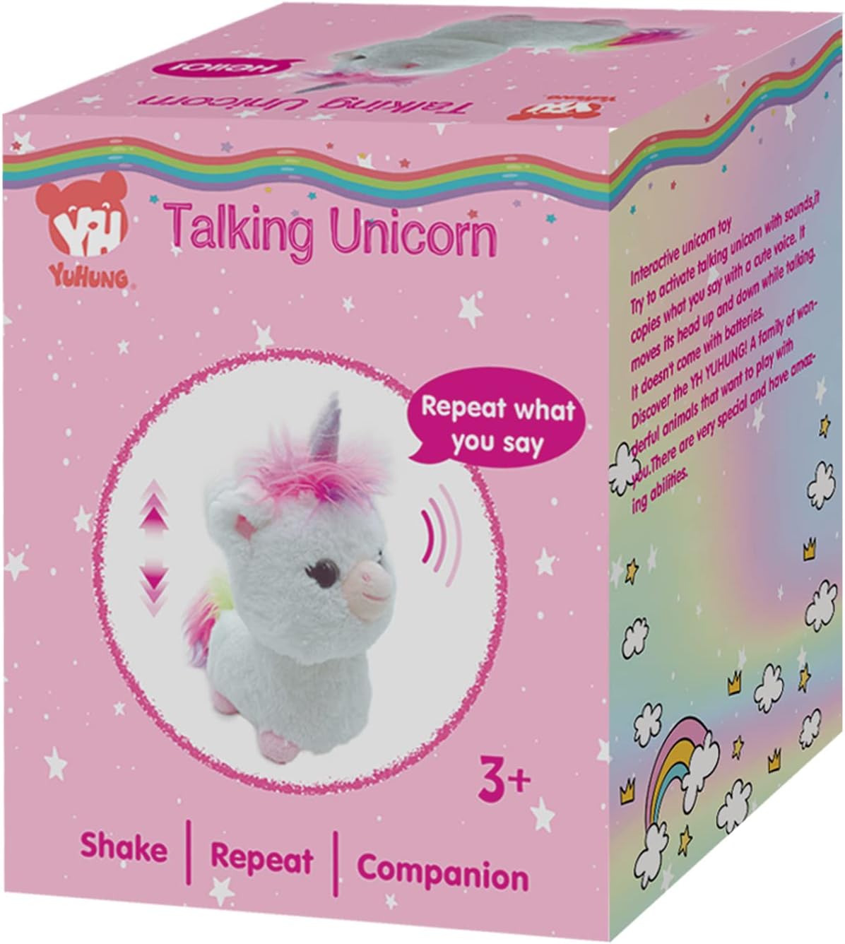 YH YUHUNG Unicorn de Peluche que Repite lo que Dices
