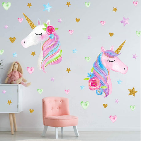 Adhesivo Pared Unicornio Grande, Decoración para Niñas