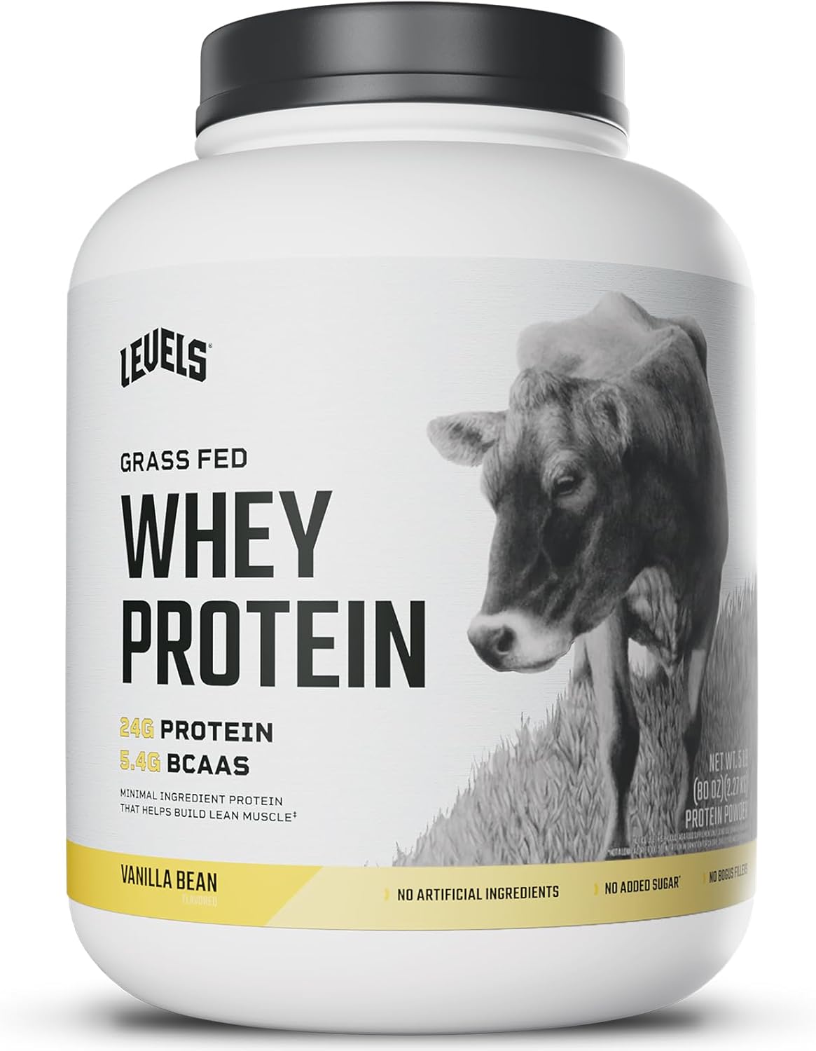 Niveles Proteína de Suero Grass Fed 24G Vainilla 5LB