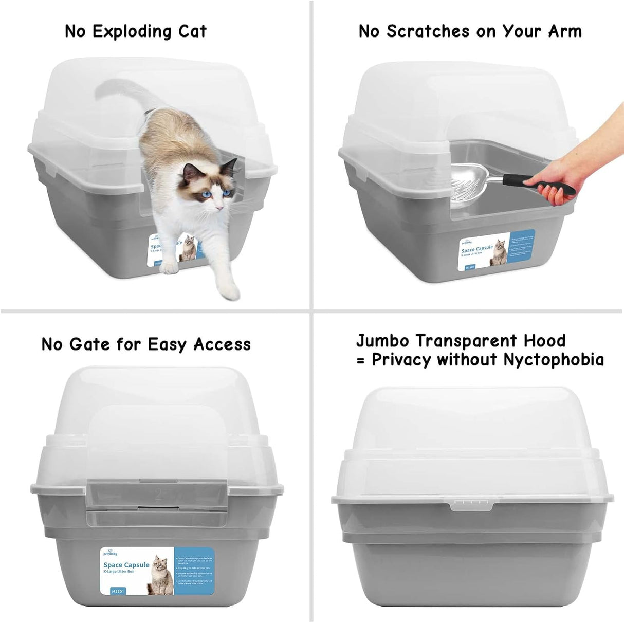 Caja de arena para gatos grande plegable Petfamily