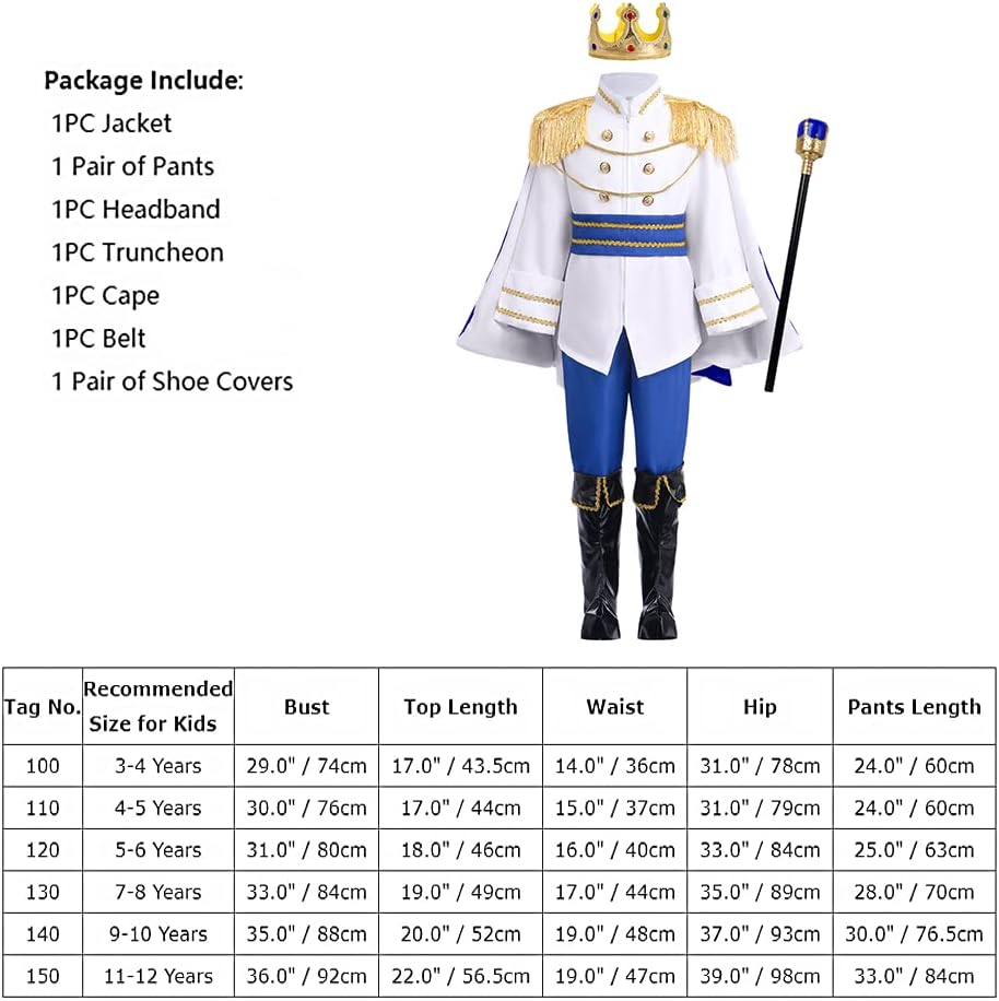 Disfraz de Príncipe Medieval AWIBMK para Niños, Halloween