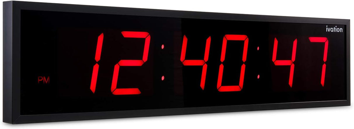 Reloj Digital LED Sobredimensionado - 6 Niveles de Brillo