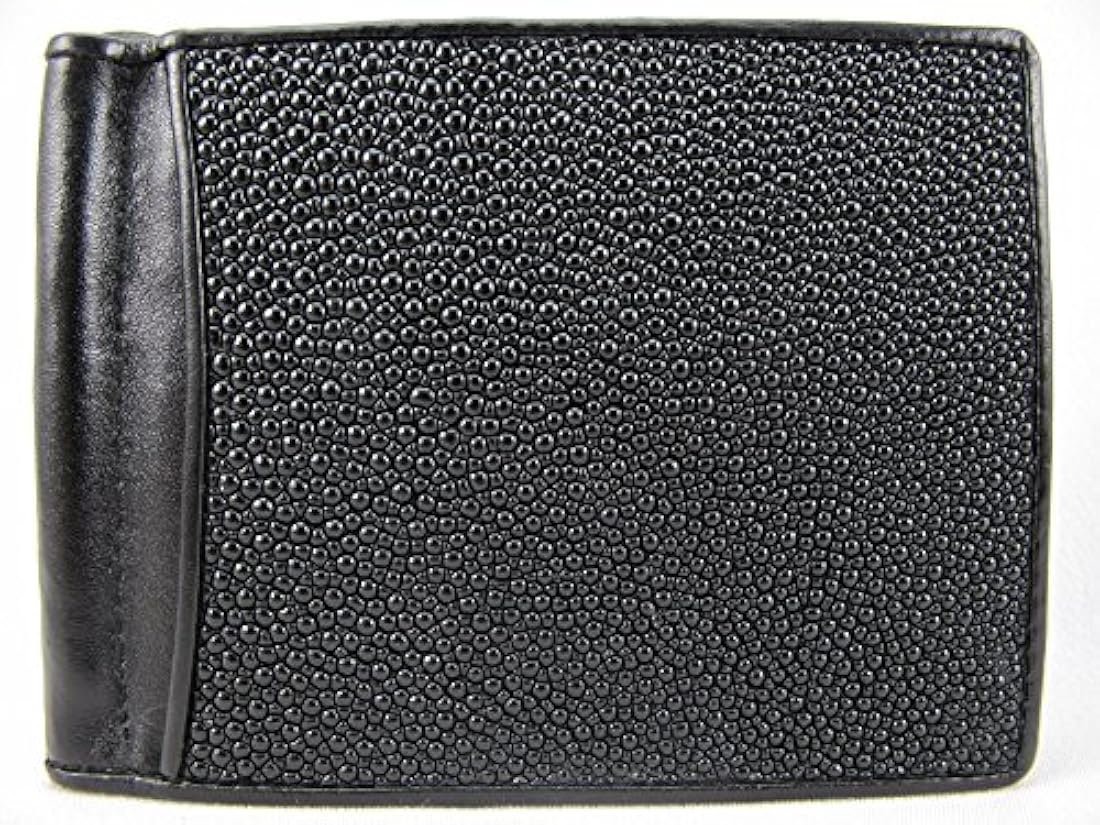 pelgio - Billetera de piel plegada genuina Stingray Skin