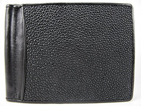 pelgio - Billetera de piel plegada genuina Stingray Skin