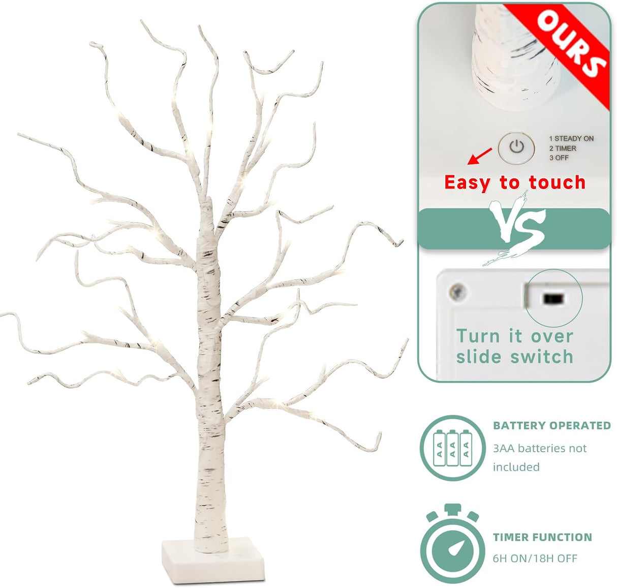 Árbol de Navidad iluminado, decoraciones con luces LED, 22