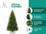 Árbol de Navidad Naomi Home 6.5ft, 1292 puntas, 350 luces