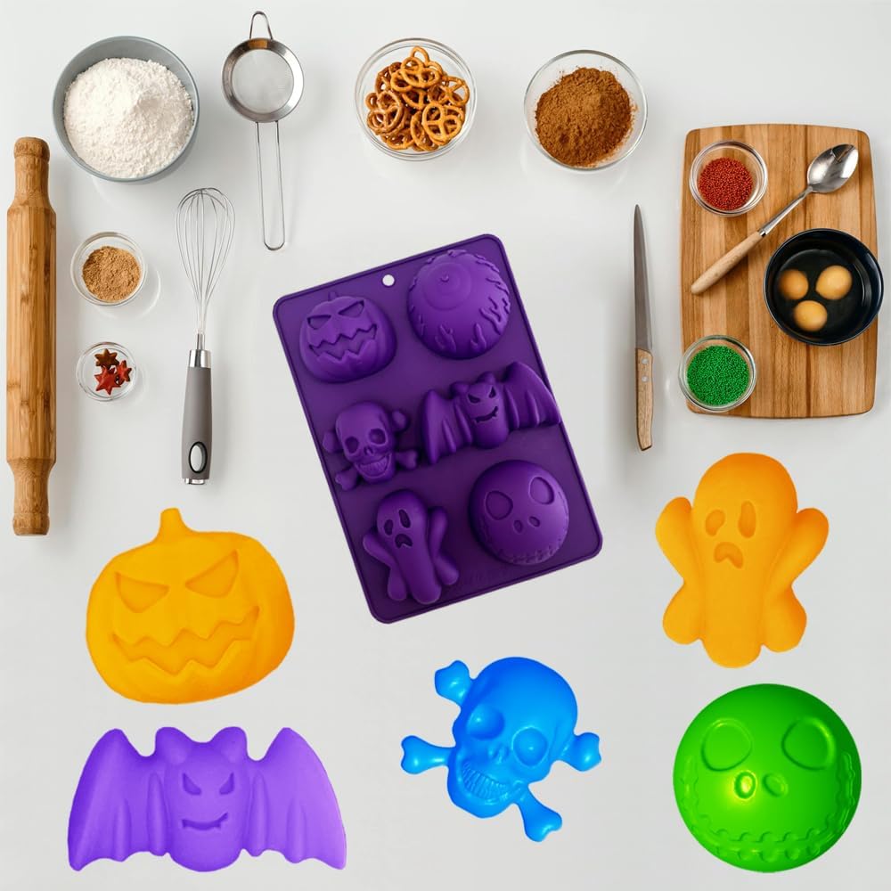 Moldes Silicona Halloween 6 Cavidades para Postres y Jabón