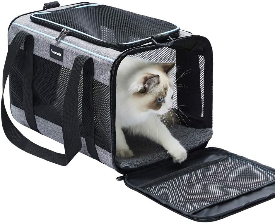 Transportín Vceoa 17.5x11x11 para gatos y perros hasta 16 lbs