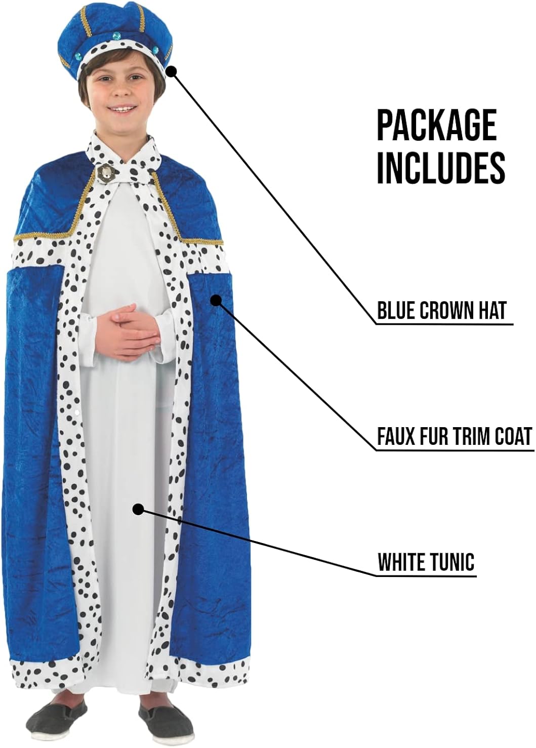 Disfraz de rey mago para niños azul talla S