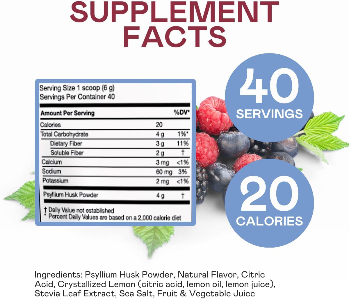 Suplemento Digestivo Gut Sweep - Fibra Psyllium, 40 Porciones