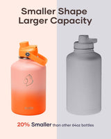 Botella de agua de medio galón, BUZIO, acero inoxidable 64 oz