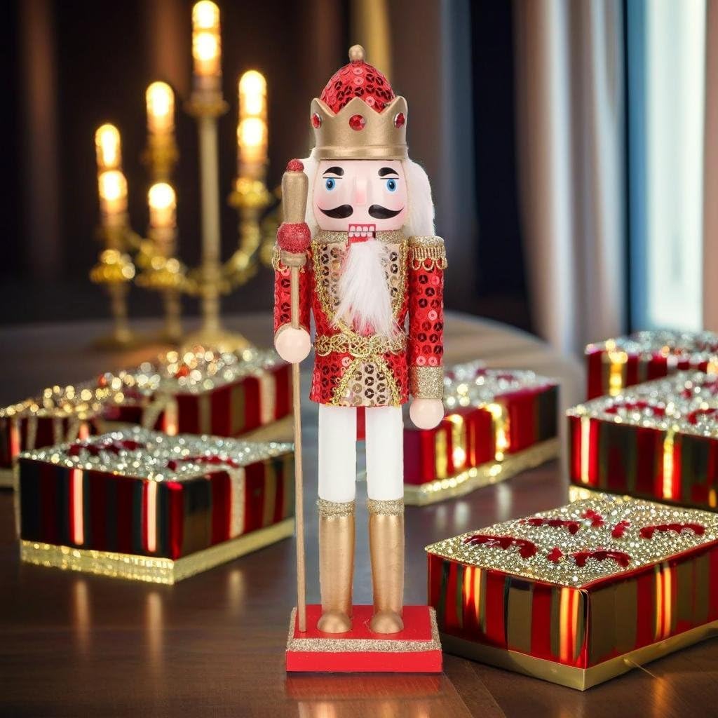 Figuras de Nutcracker de Madera, Decoración Navideña, 12 Pulgadas