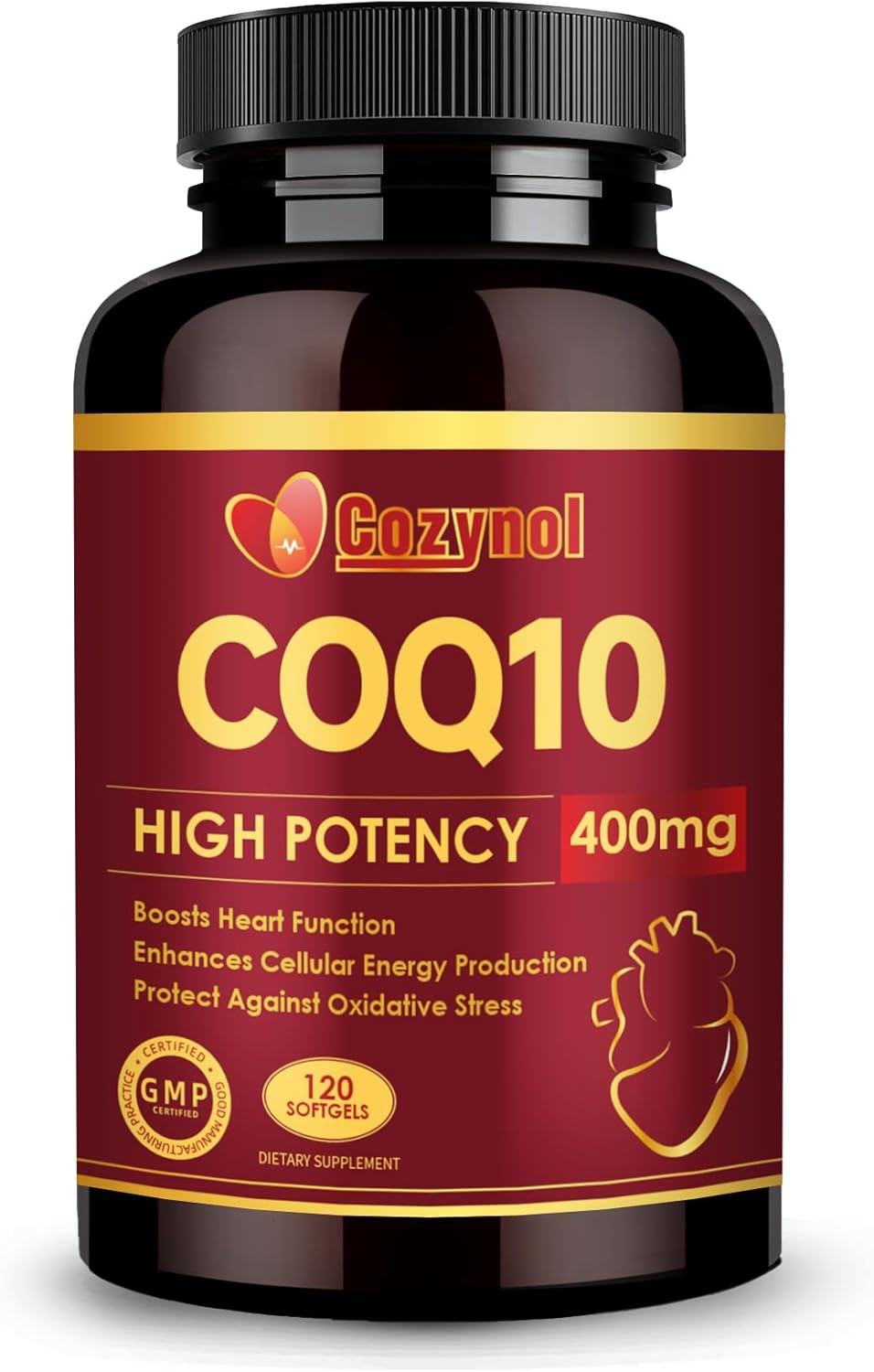 CoQ10 400mg con PQQ y Omega 3, 120 cápsulas