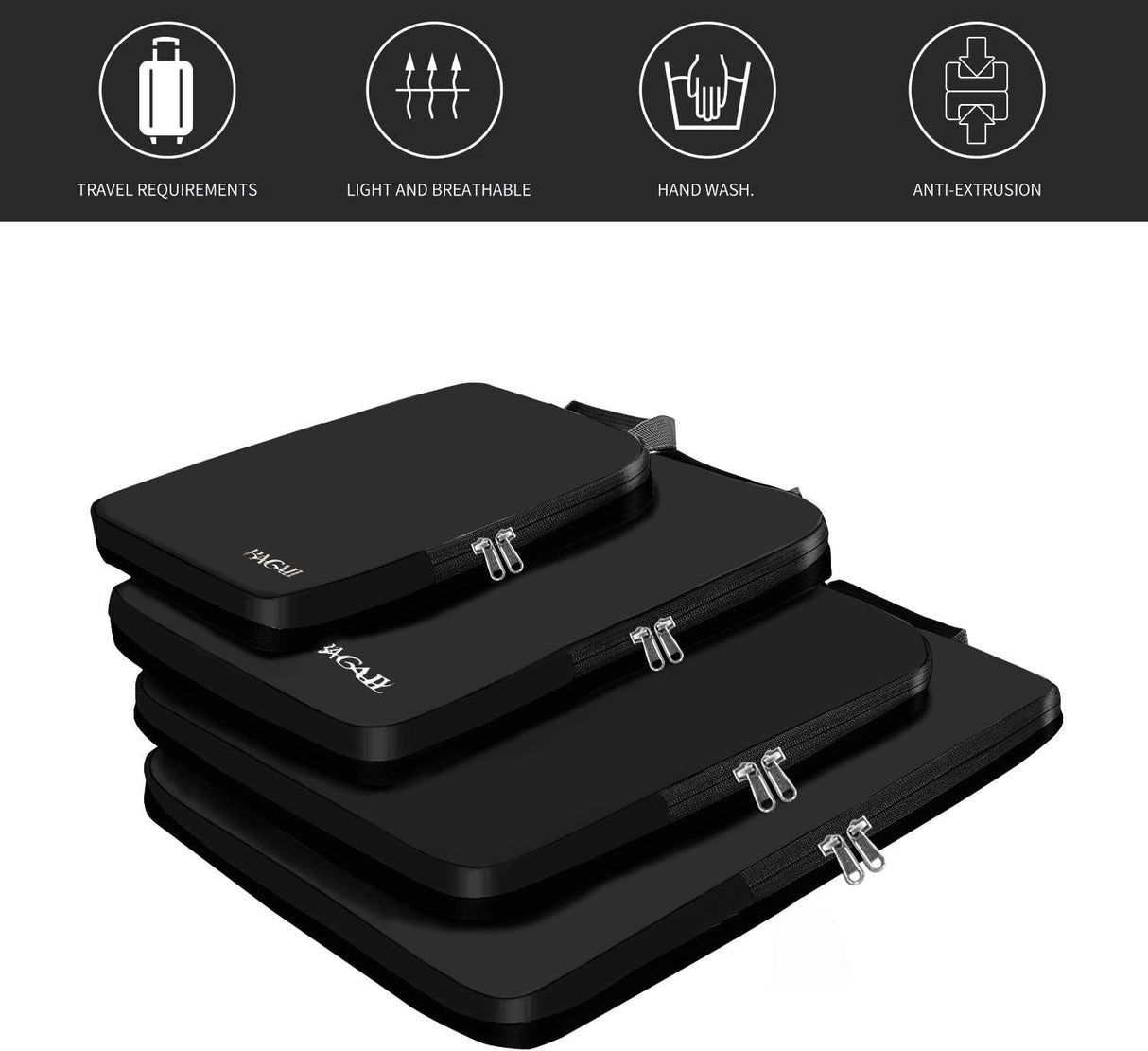 Cubos de compresión BAGAIL 4 Set Accesorios de viaje