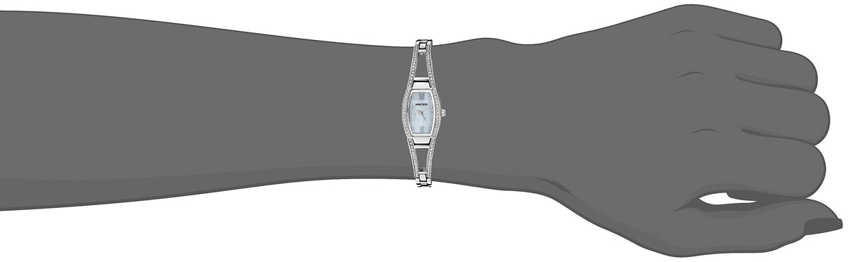 Reloj con brazalete en tono plateado con detalles de cristal