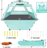 Tienda de playa pop-up XL con protección UV y ventilación