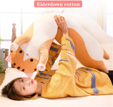 Peluche de gato de caricaturas suave almohada larga