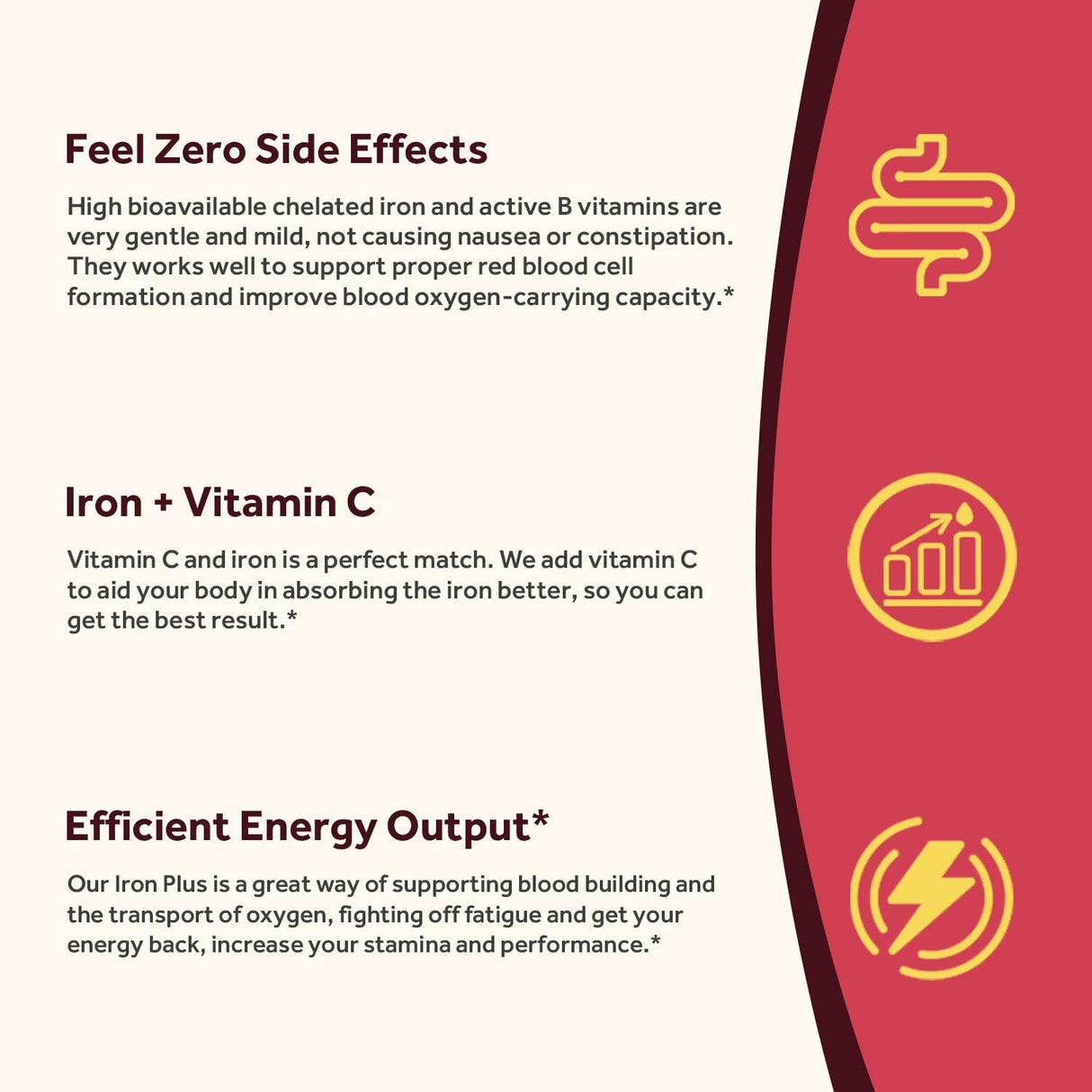 Suplemento de hierro con vitamina C B6 folato y B12