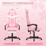 Silla Gamer con Reposapiés y Diseño de Conejito, Modelo Pink