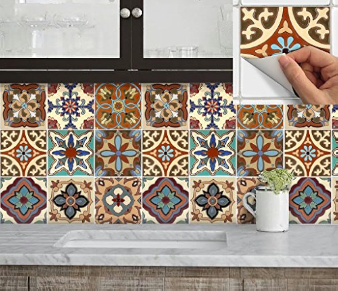 24 pcs Pegatinas para azulejos en vinilo (4.25x4.25)