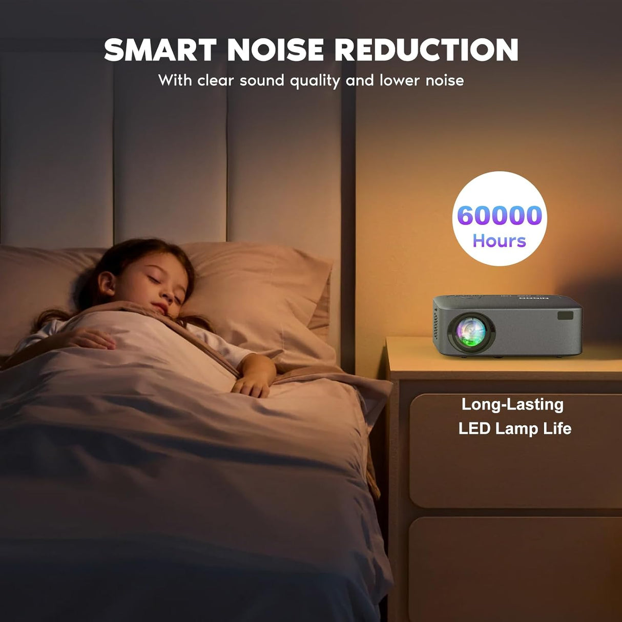 Proyector NISOO 1080P, WiFi, Bluetooth, 700 ANSI, portátil
