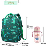 Bolsos escolar de dinosaurio para niño de 30 Cm Verde
