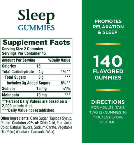 suplemento para dormir 100% Gomitas de de 10 mg 140 unidades