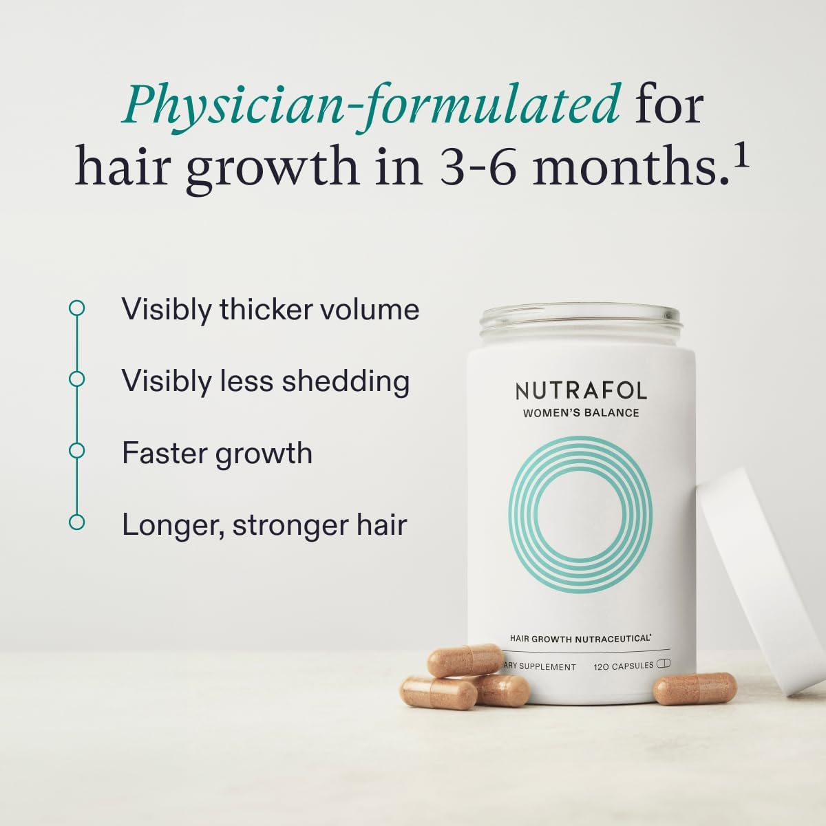Suplemento y suero para el crecimiento del cabello para mujer 45+