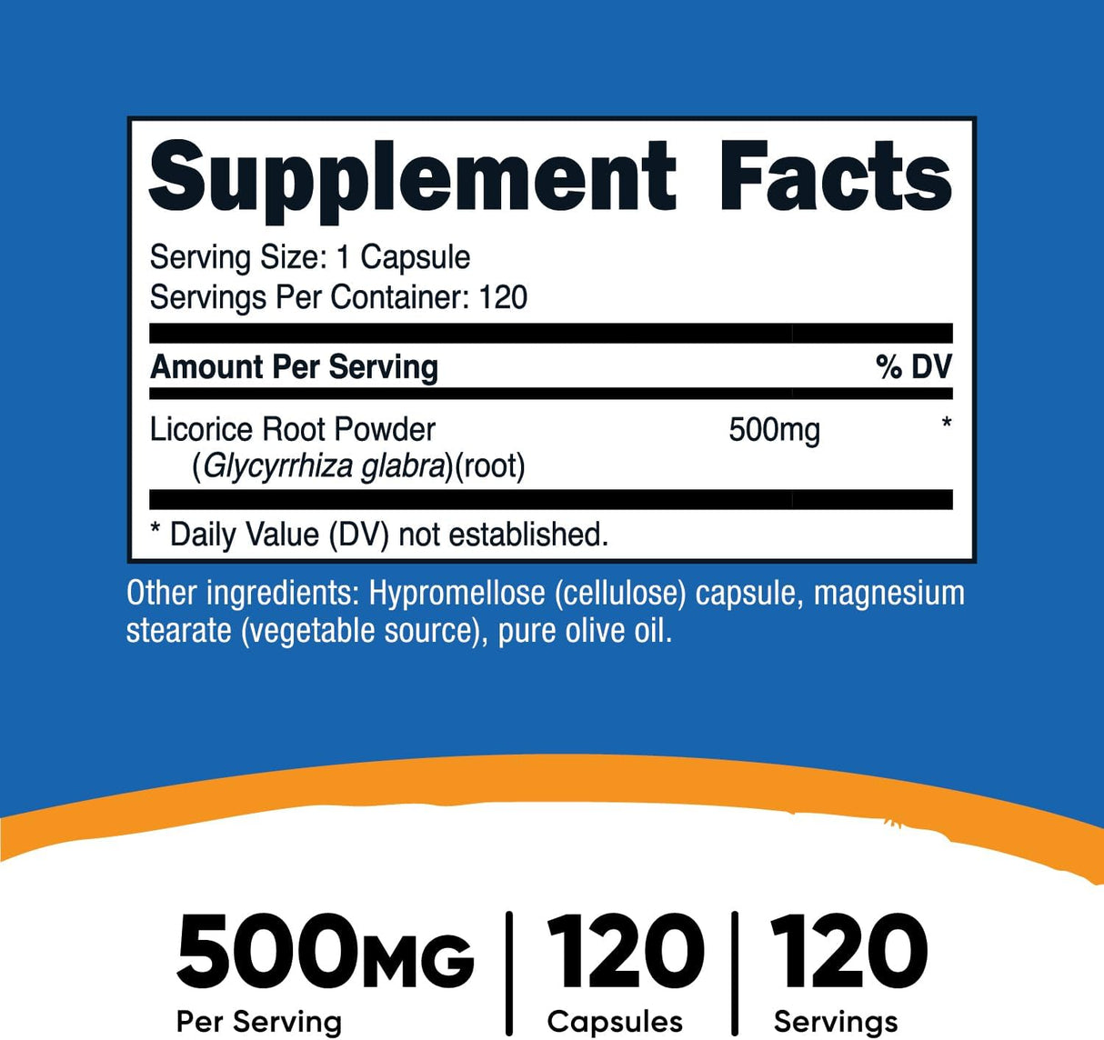 Raíz de Regaliz 500mg, Nutricost, 120 Cápsulas, Sin Gluten
