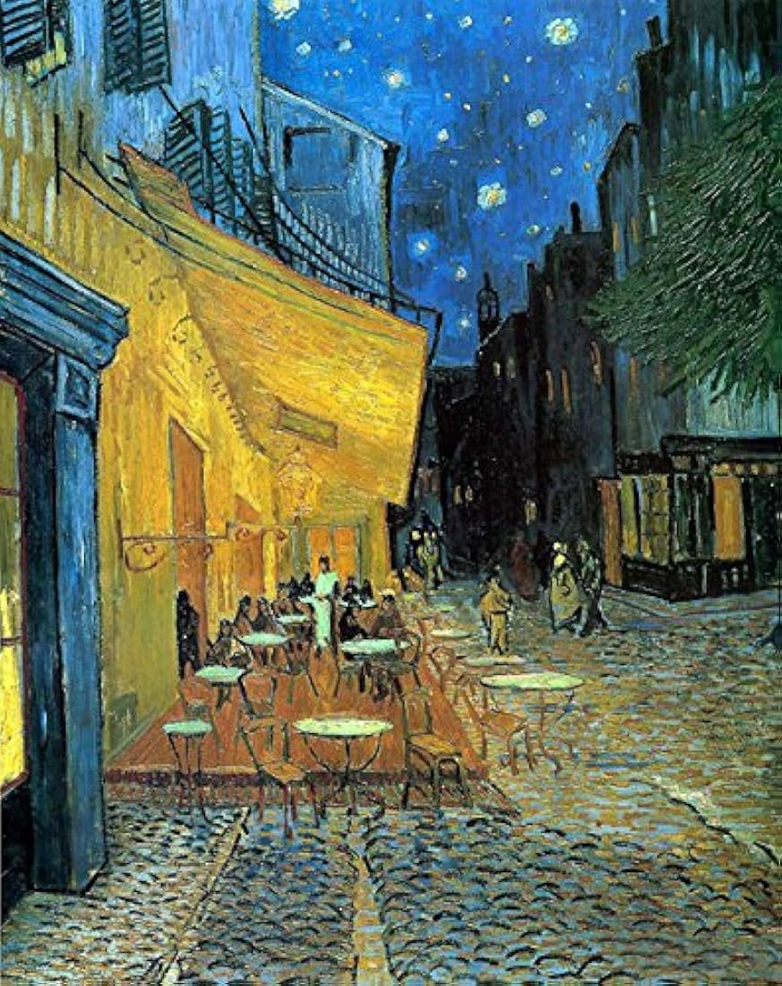 reproducción al óleo del cuadro Terraza de café
