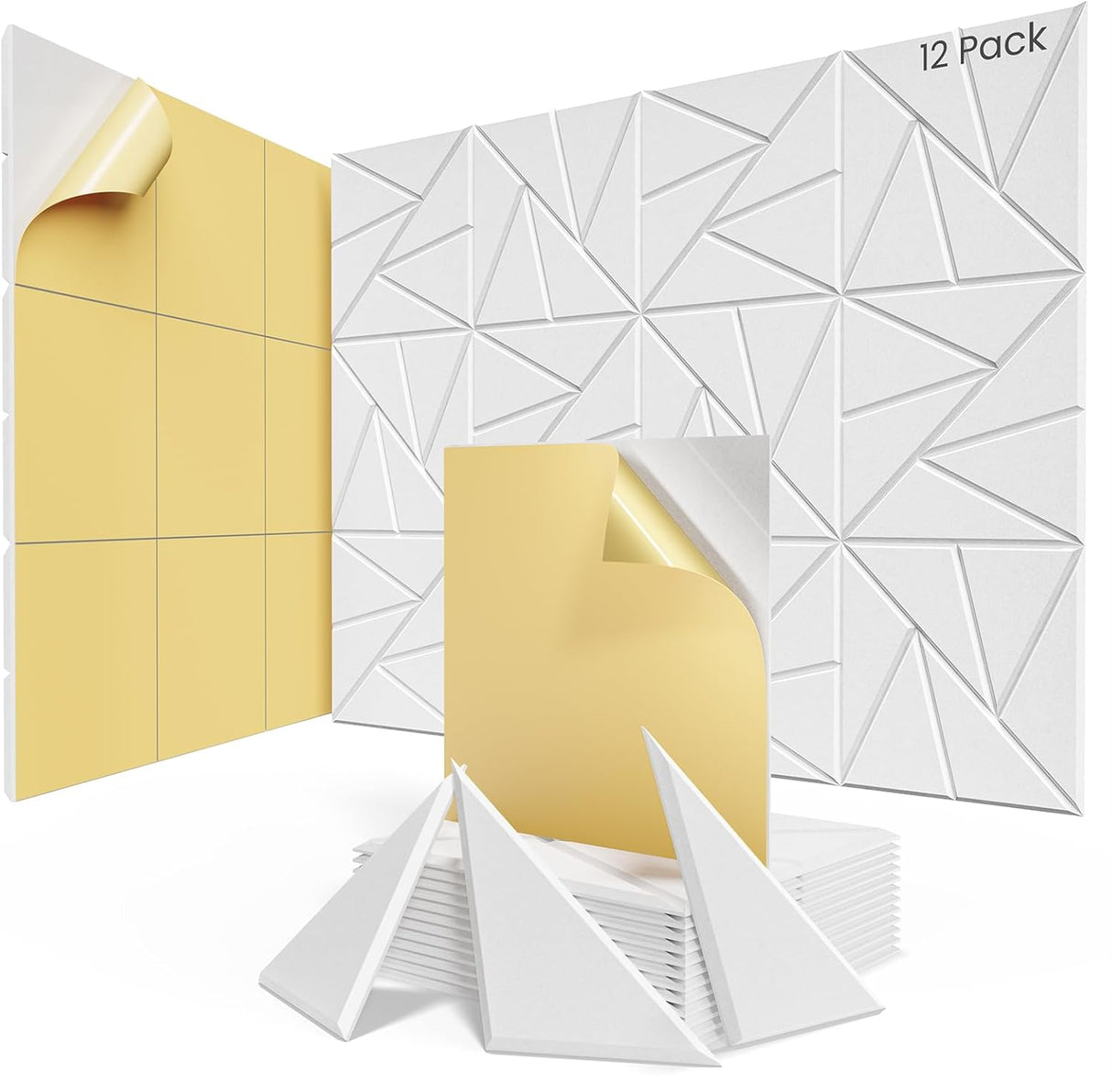 Paneles acústicos autoadhesivos 12x12x0.4 - 12 Pack