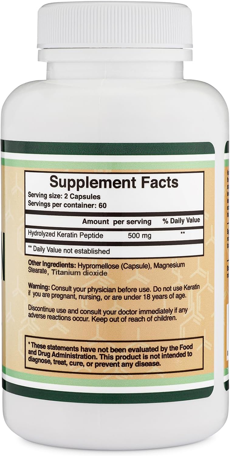 Vitaminas de Keratina para Cabello, Piel y Uñas, Double Wood