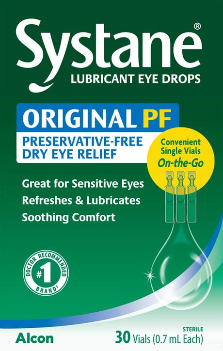 Viales de gotas oculares lubricantes de larga duración, 30 u