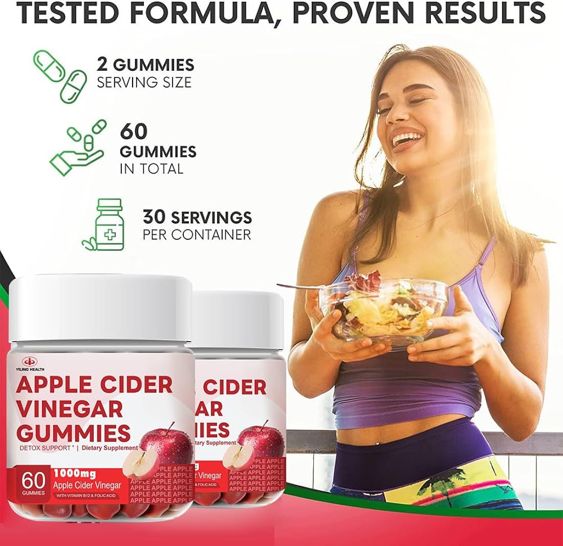 Suplemento Gomitas de vinagre de sidra de manzana 1000 mg