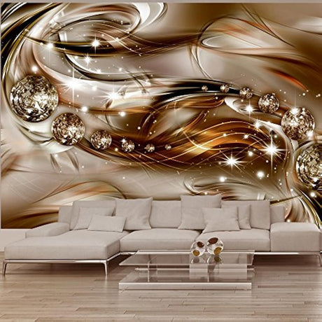 Mural de pared diseño abstracto 116x83color dorado
