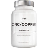 Suplemento de zinc y cobre + probióticos  de zinc de 50 mg
