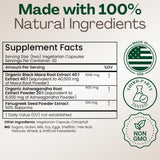 MacaPlus+ Cápsulas de Maca Negra 40:1 + Ashwagandha + Fenogreco