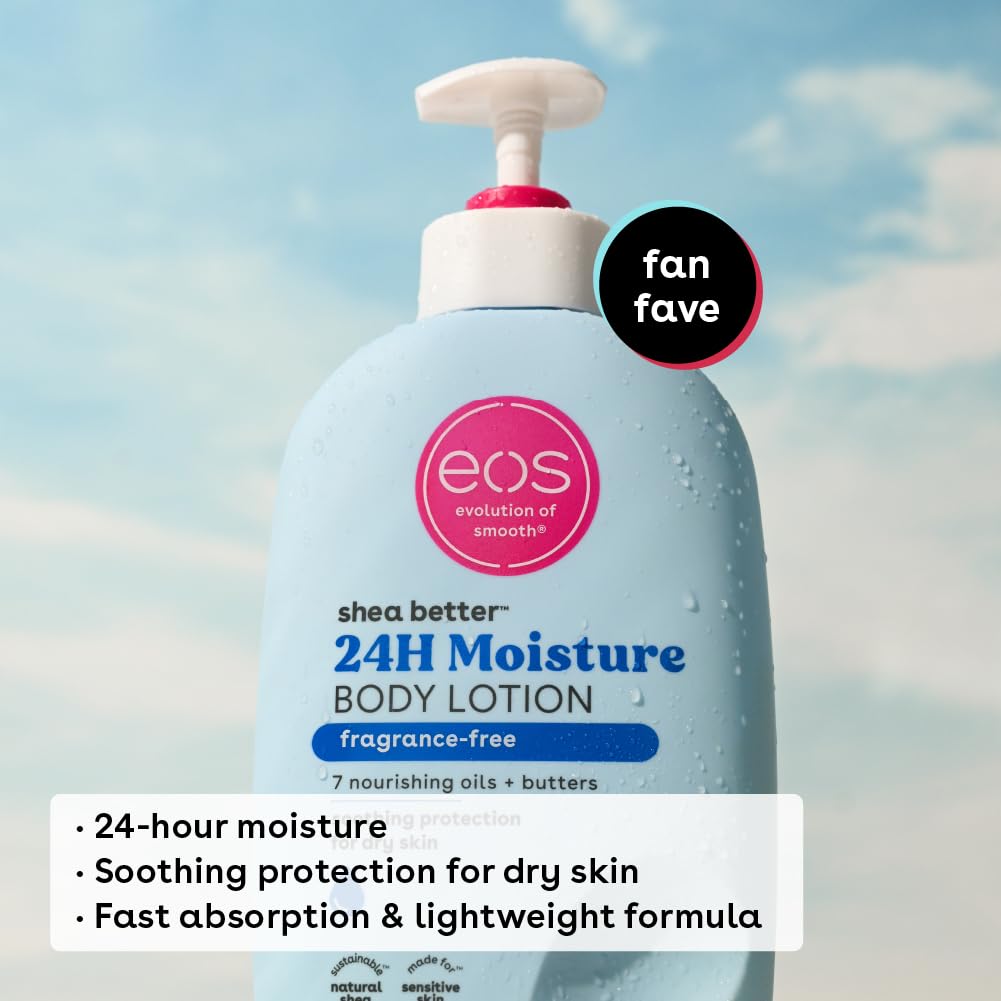 Loción corporal eos sin fragancia, hidratación las 24 horas