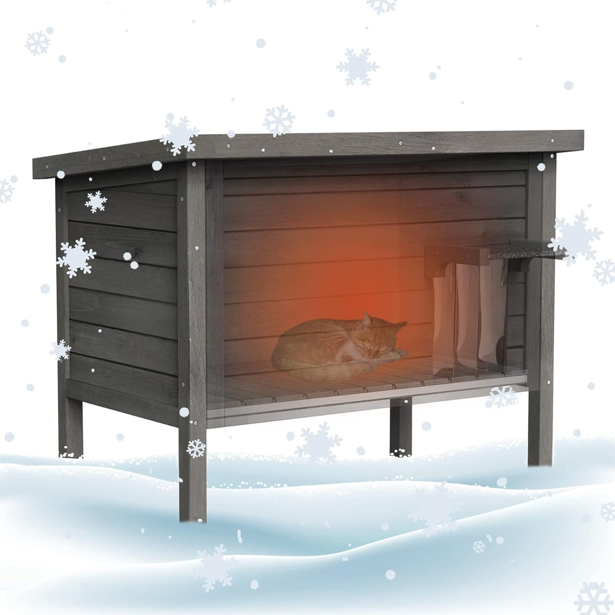 Casa para Gatos GDLF, Aislada, Madera, Grande, Modelo 34.5