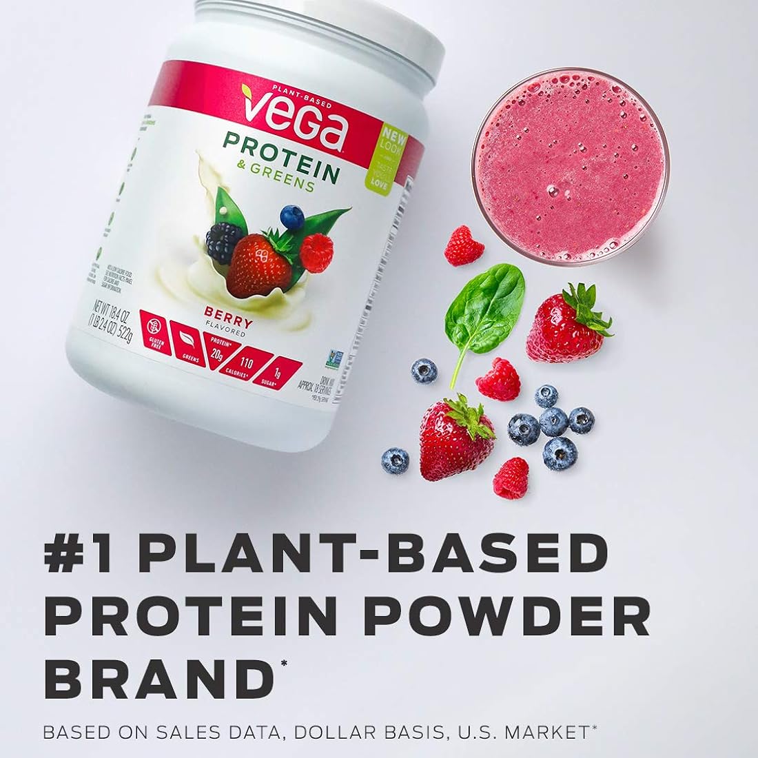 Envase de proteínas y hierbas en polvo