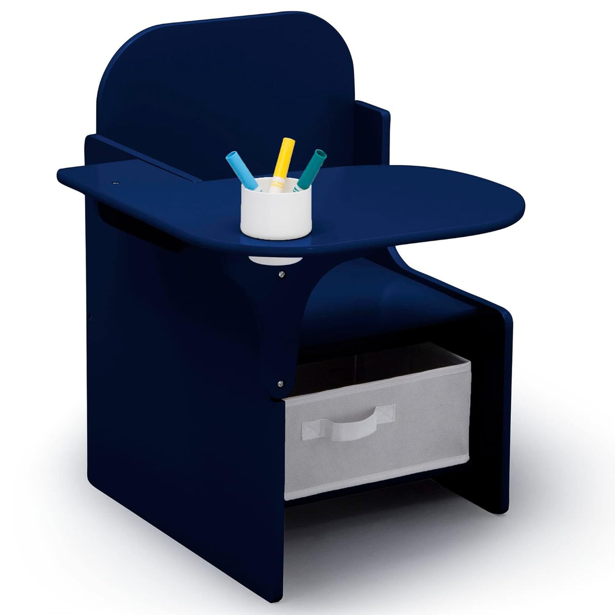 Escritorio con silla y compartimento para niños azul marino