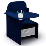 Escritorio con silla y compartimento para niños azul marino