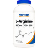 Suplemento L-Arginina 500 mg, 300 cápsulas Sin gluten  OMG