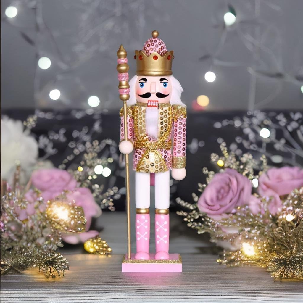 Figuras de Nutcracker de Madera, Decoración Navideña, 12 Pulgadas