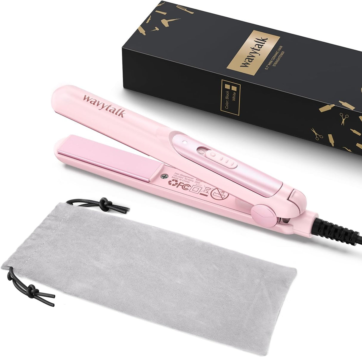 Mini plancha plana portátil de doble voltaje para flequillo
