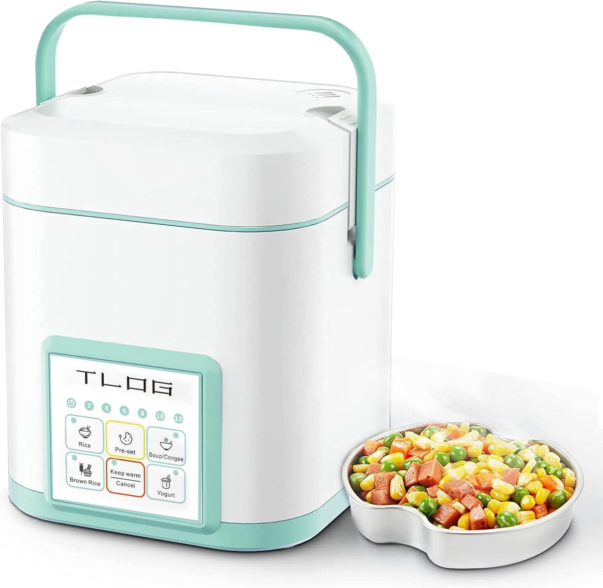 Olla arrocera TLOG 2.5 tazas, cerámica, portátil, 1.2L