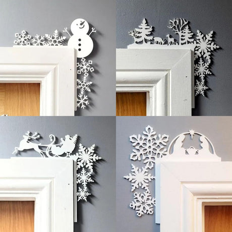 Adornos Navideños Metal para Puerta - Decoración Divertida 2024