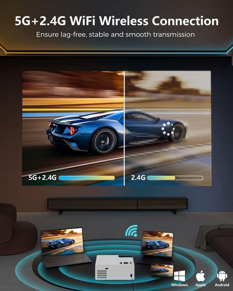 Proyector FUDONI 4K Portátil WiFi Bluetooth 18000L HD 1080P