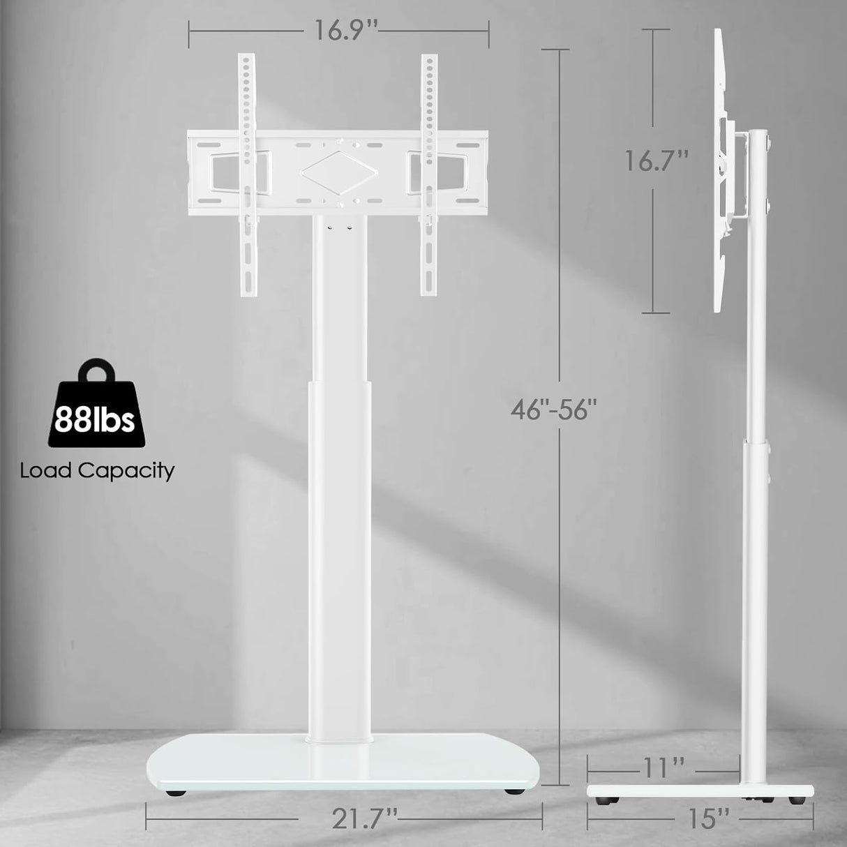 Soporte de TV YOMT con giro, ajustable 27-65, modelo universal