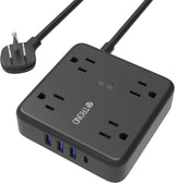 TROND Regleta de alimentación USB con protector de sobretensiones